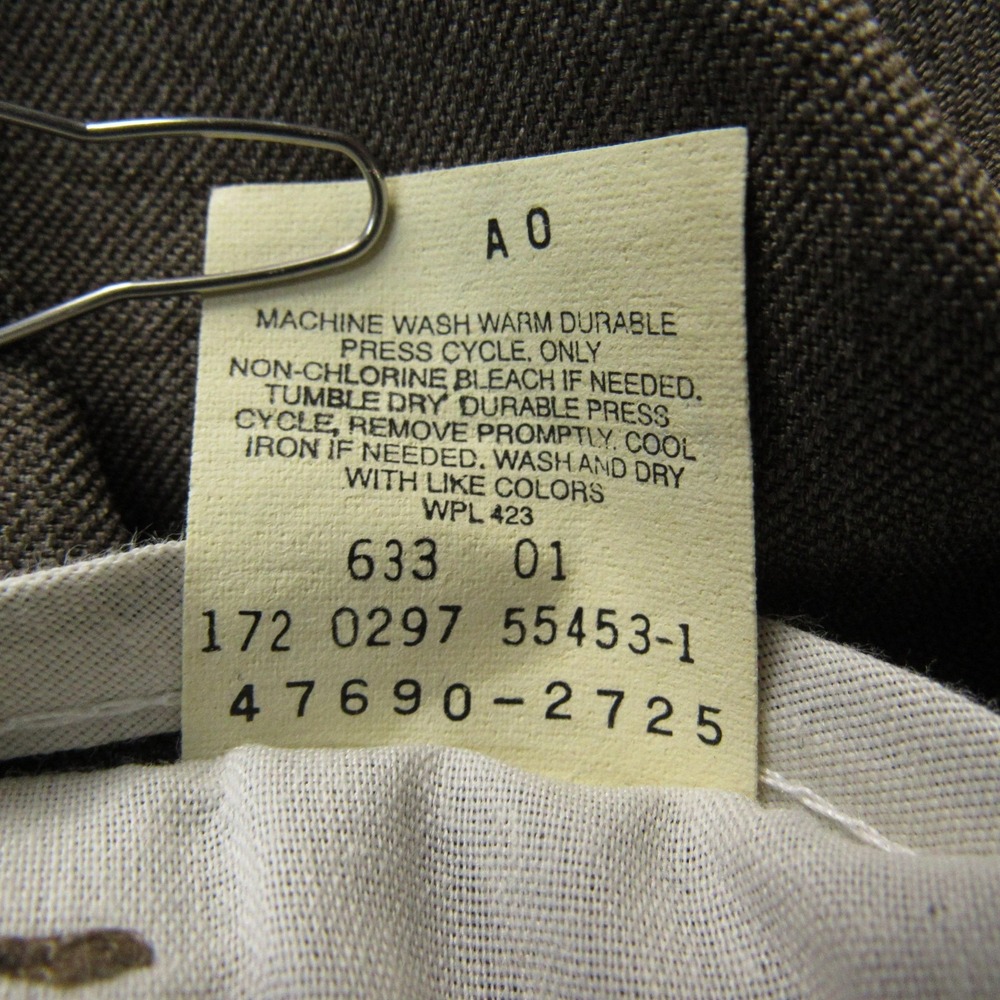 Vintage Levis Action Slacks Pants Mens 38x34 Brown Dacron Dress Y2K Feb 1997 - Picture 5 of 10